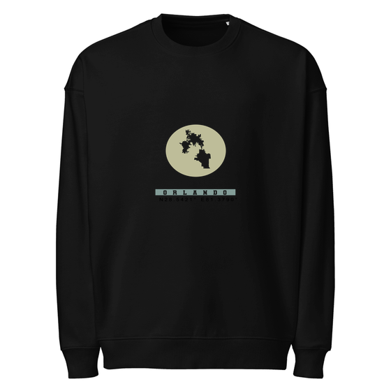 Orlando Sweatshirt with Moon Coordinates design (Black)