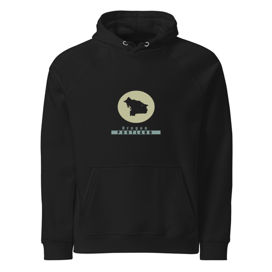 Portland Hoodie with Minimal Moon design (Black)