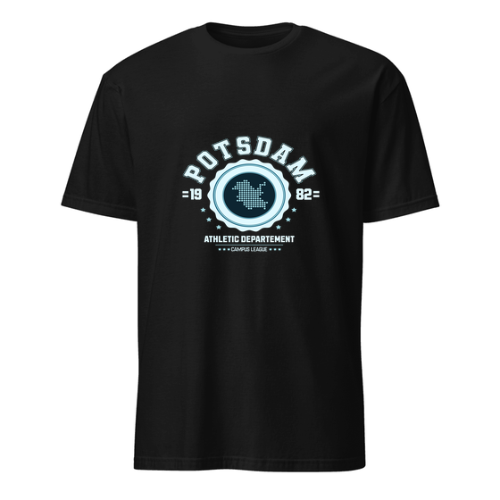 Potsdam T-Shirt mit Varsity Hero-Design (Schwarz) – Produktansicht