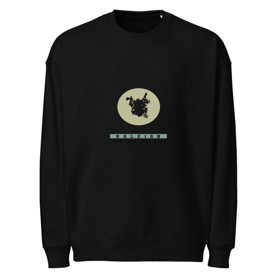 Raleigh Sweatshirt with Moon Coordinates design (Black)