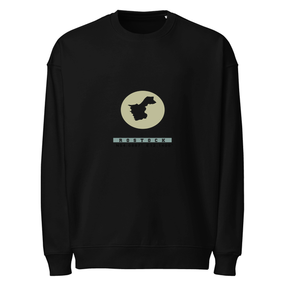 Rostock Sweatshirt mit Moon Coordinates-Design (Schwarz)