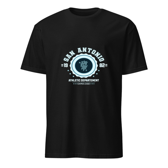 San Antonio T-Shirt with Varsity Hero design (Black)
