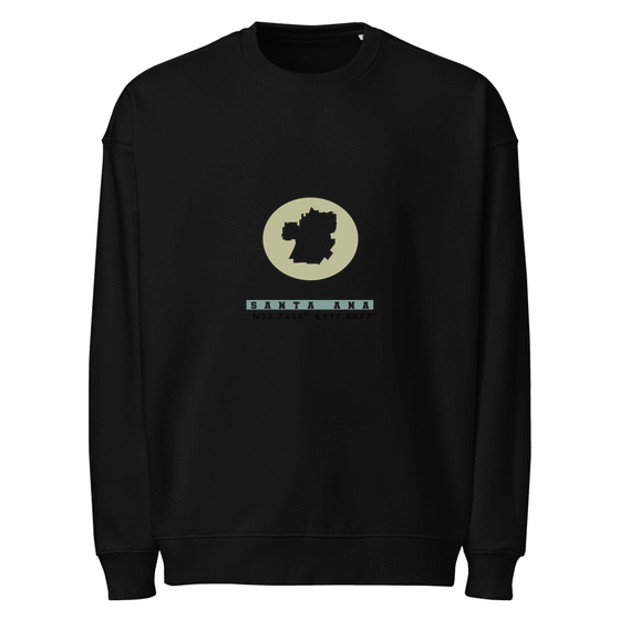 Santa Ana Sweatshirt with Moon Coordinates design (Black) – Produktansicht