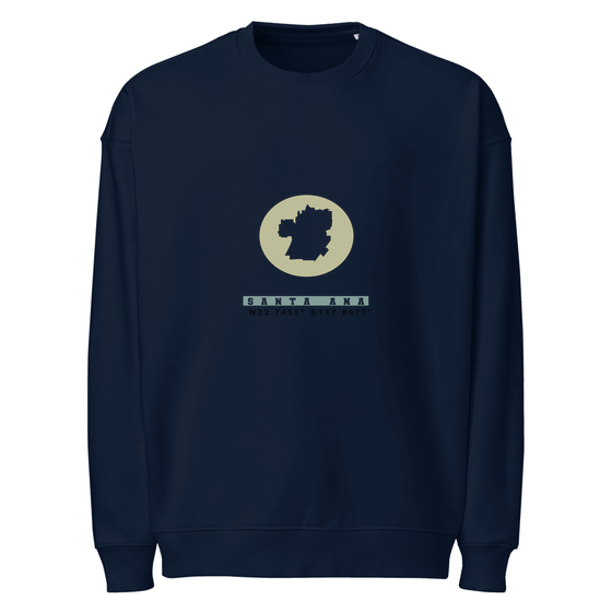 Santa Ana Sweatshirt with Moon Coordinates design (French Navy) – Produktansicht