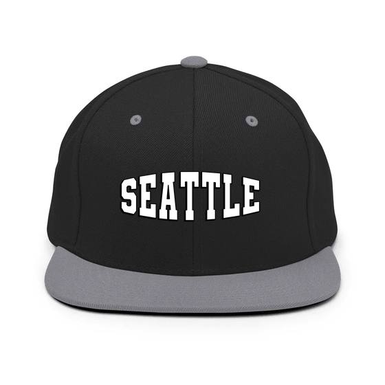 Seattle Cap with Varsity1 design (Black/ Silver) – Produktansicht