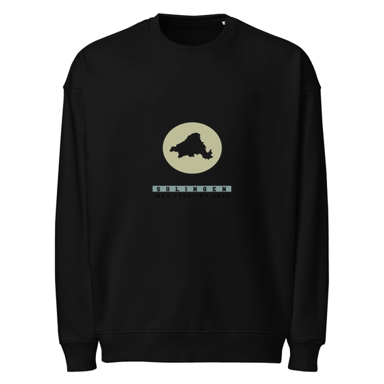 Solingen Sweatshirt mit Moon Coordinates-Design (Schwarz)