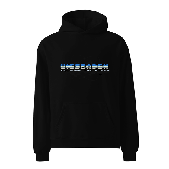 Wiesbaden Hoodie mit Atom-Design (Schwarz)