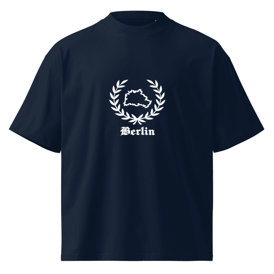 Oversized Unisex Bio-T-Shirt mit breitem Kragen für Berlin