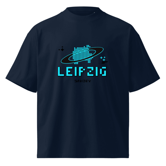 Oversized Unisex Bio-T-Shirt mit breitem Kragen für Leipzig